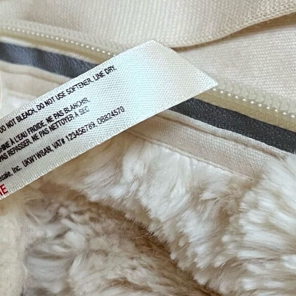 Free People Movement Off The Record Faux Fur Pullover Zip Hoodie in Beige M NWOT - Picture 15 of 16